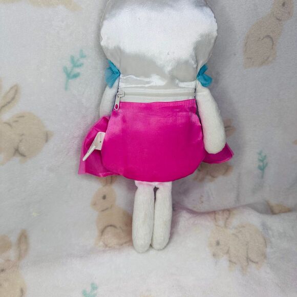 Country Line Bunny Rabbit Plush Zip Purse Easter White Pink Purple - Picture 7 of 10